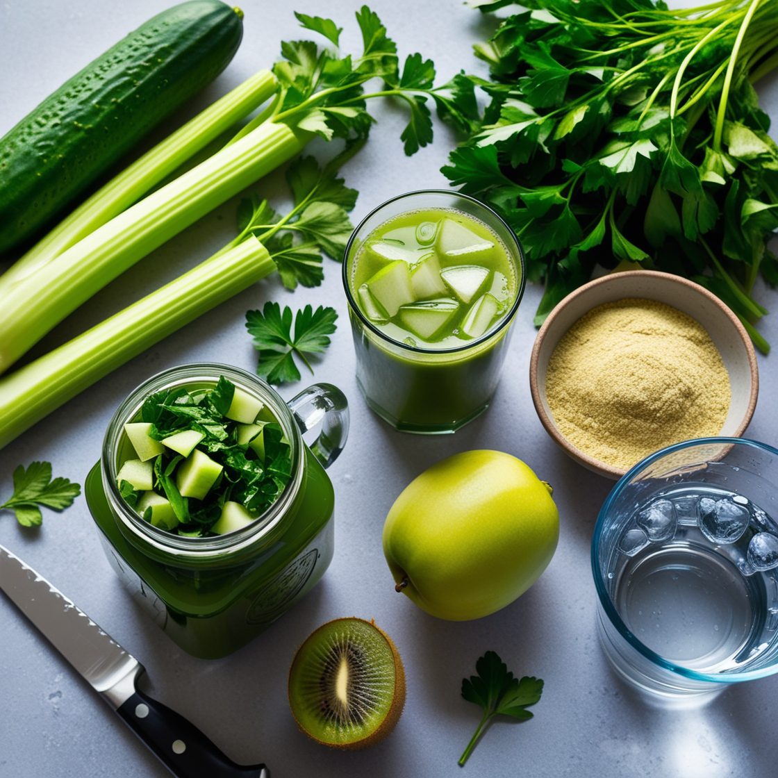 Green Juice with Bone Broth