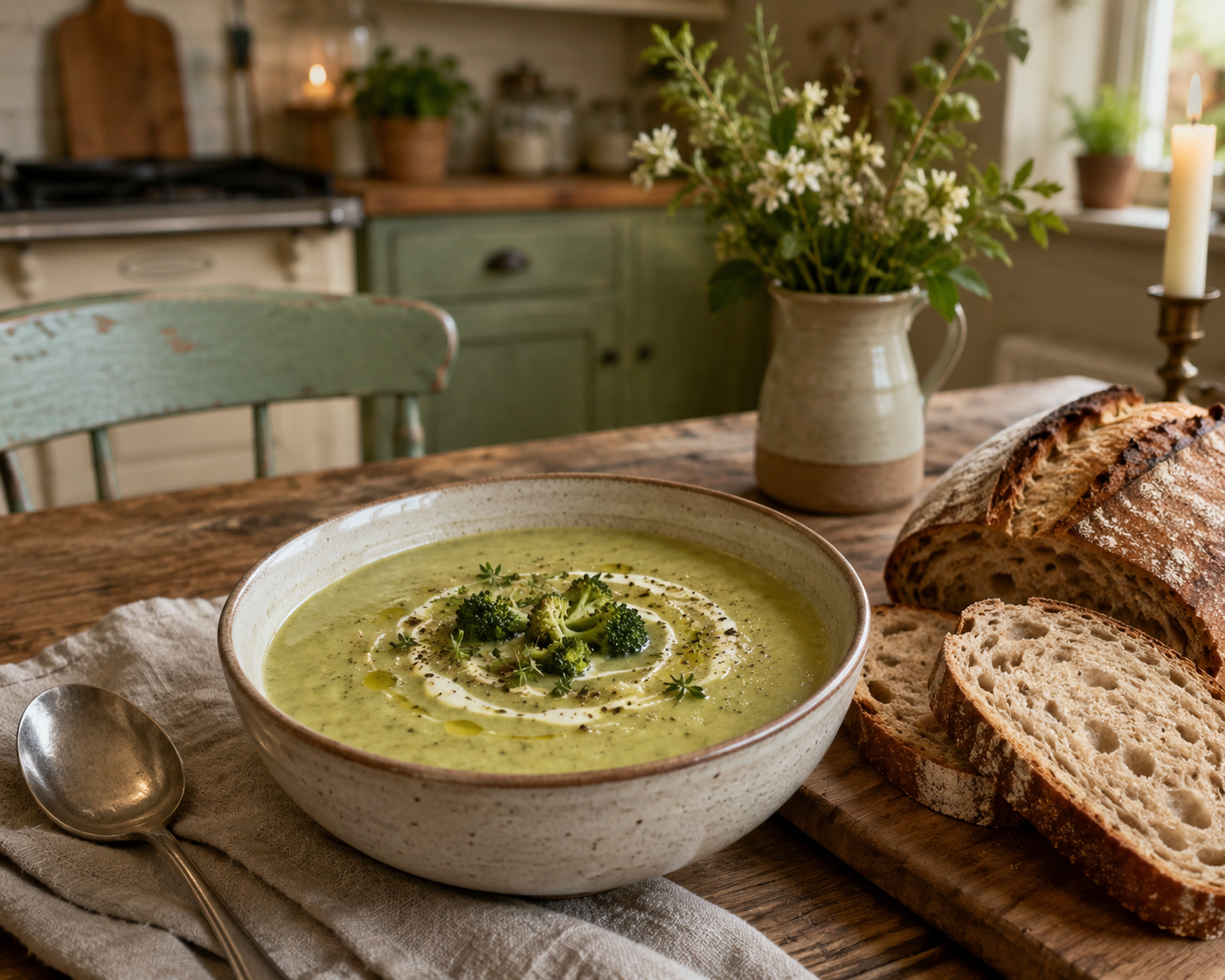 Parsnip & Broccoli Soup with Bone Broth