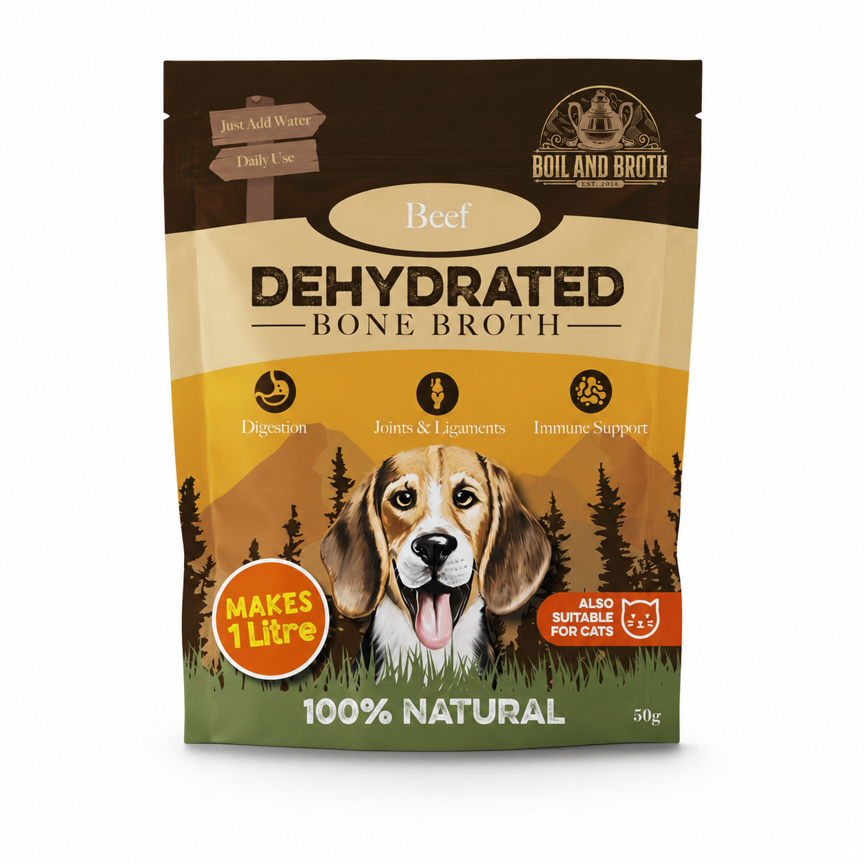 British Beef Bone Broth Powder for Dogs – 50g