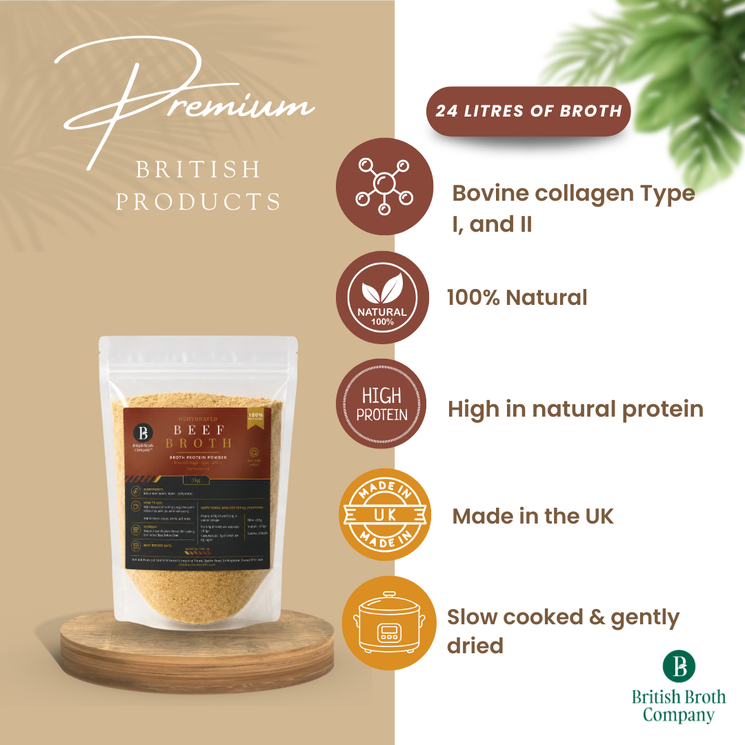 Beef Bone Broth Powder (Dehydrated) – 1kg Mega Pouch