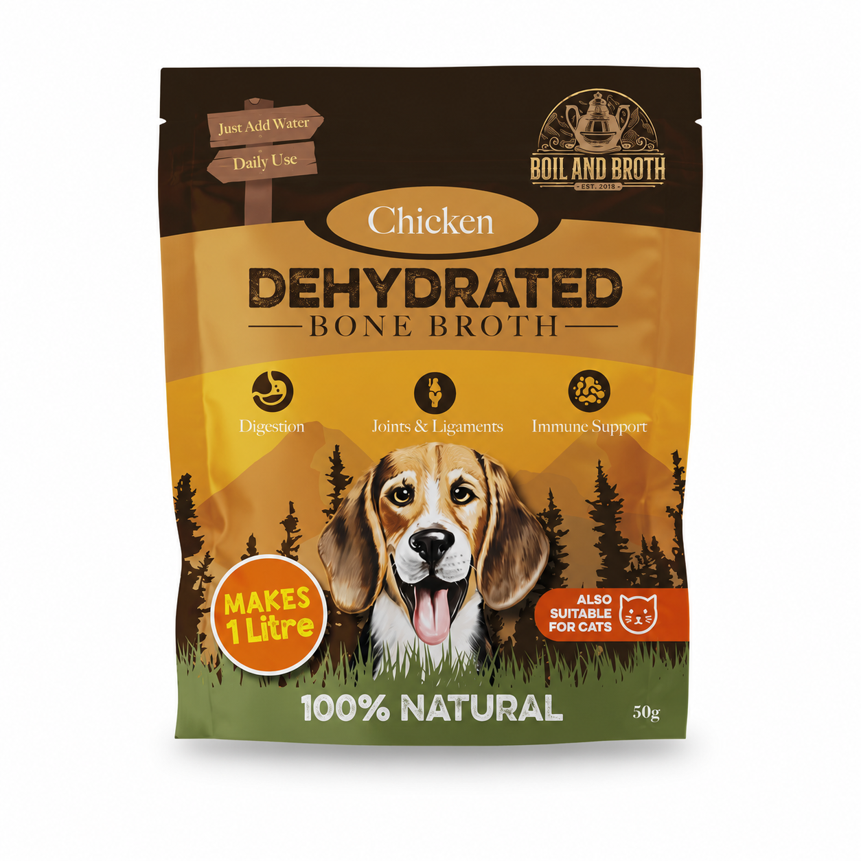 British Chicken Bone Broth Powder for Dogs – 50g