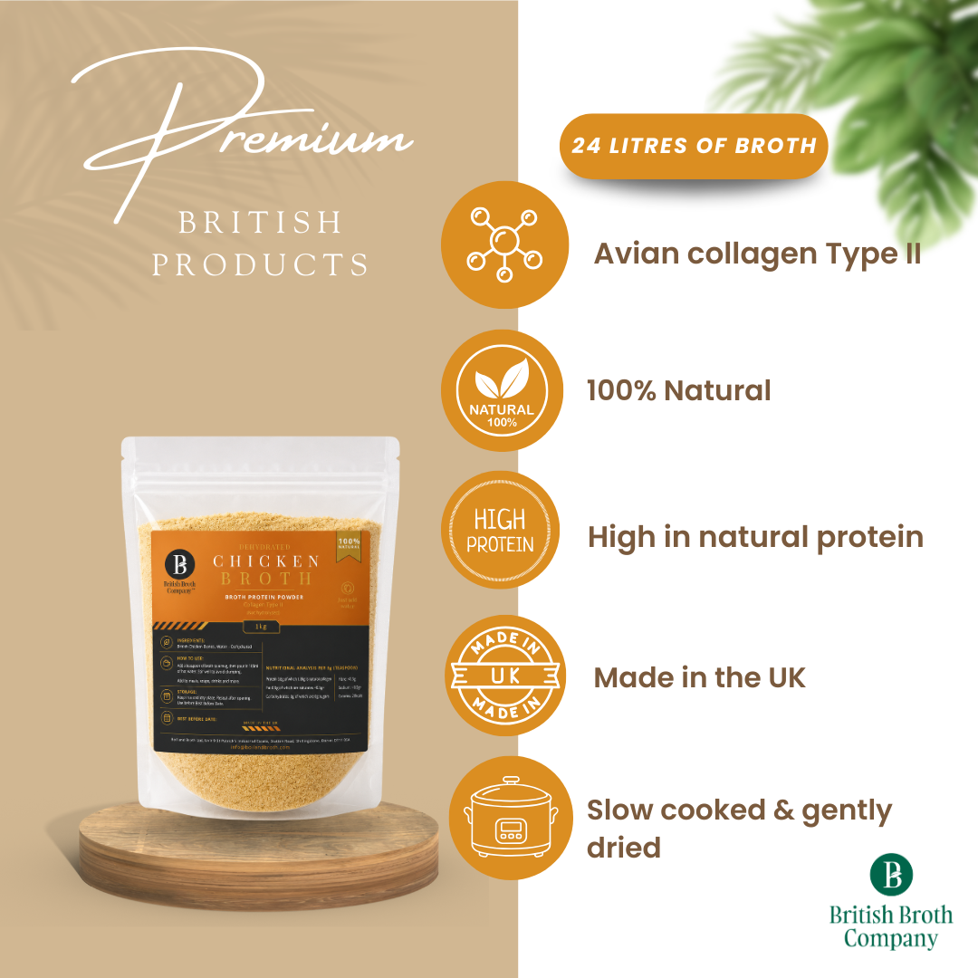 Chicken Bone Broth Powder (Dehydrated) – 1kg Mega Pouch