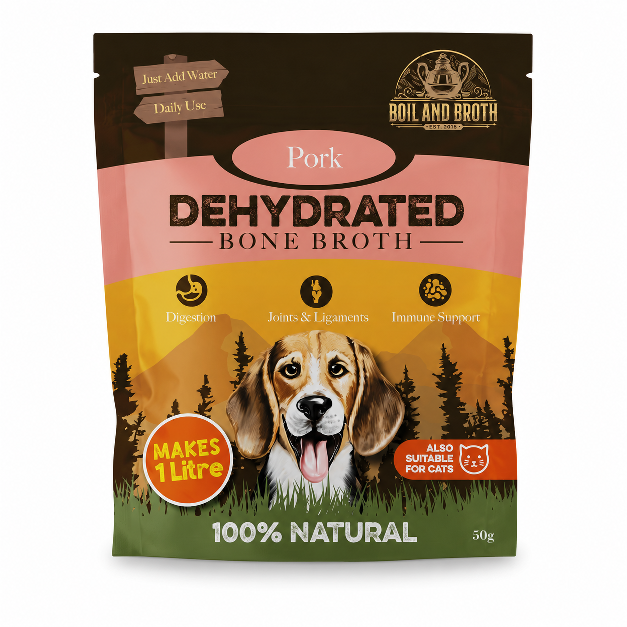 British Pork Bone Broth Powder for Dogs – 50g