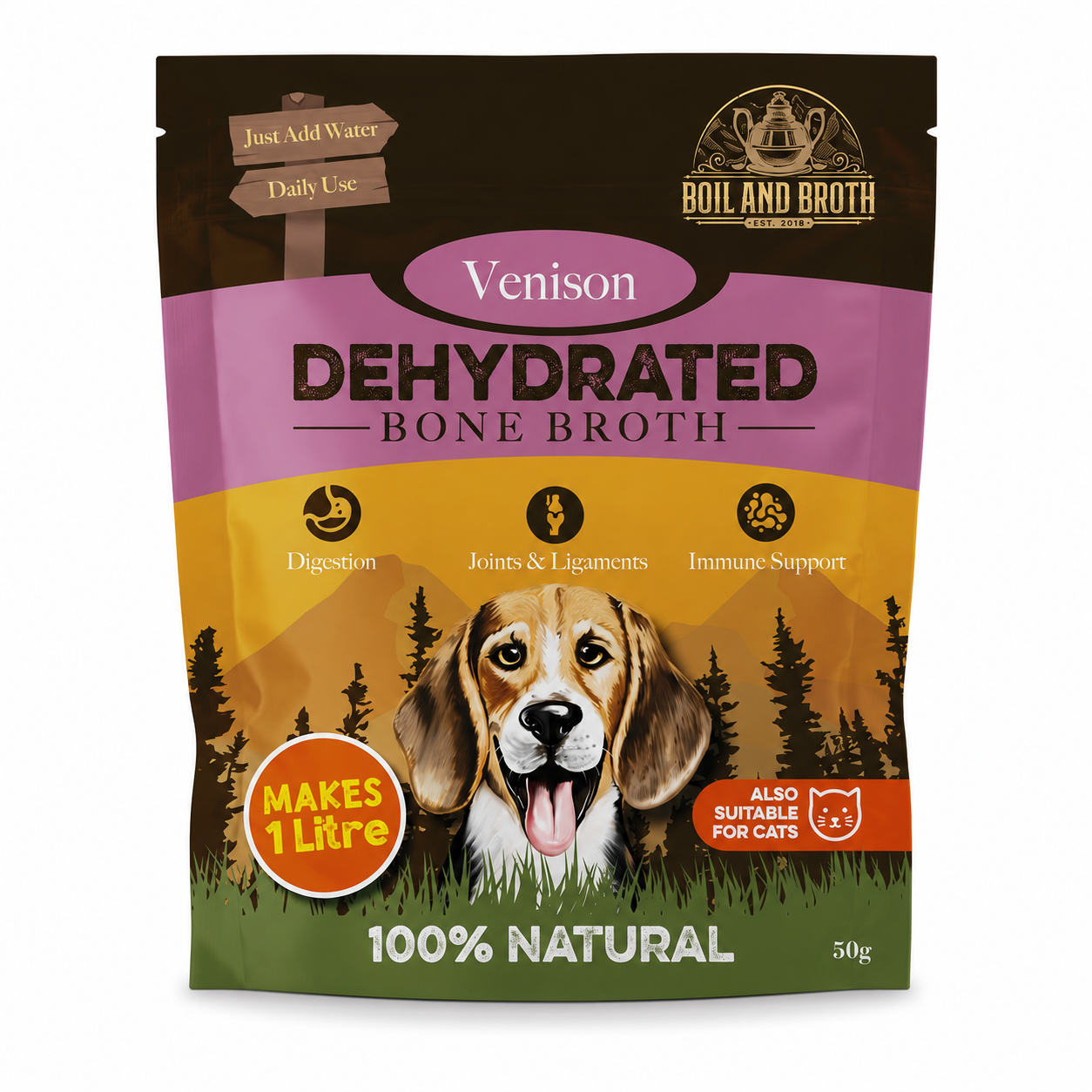 British Venison Bone Broth Powder for Dogs – 50g