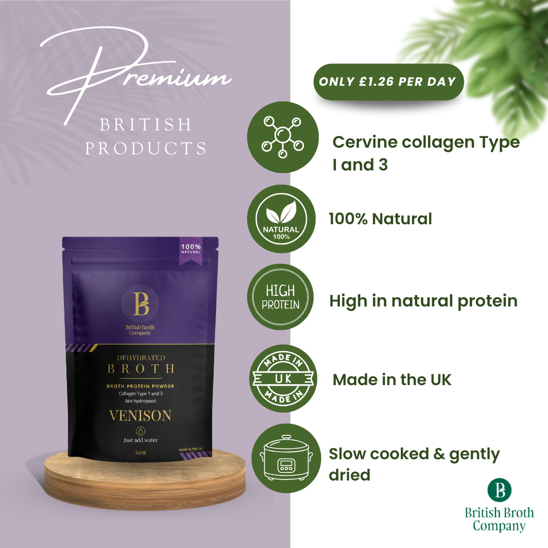 Venison Bone Broth Powder (Dehydrated) – 120g Pouch