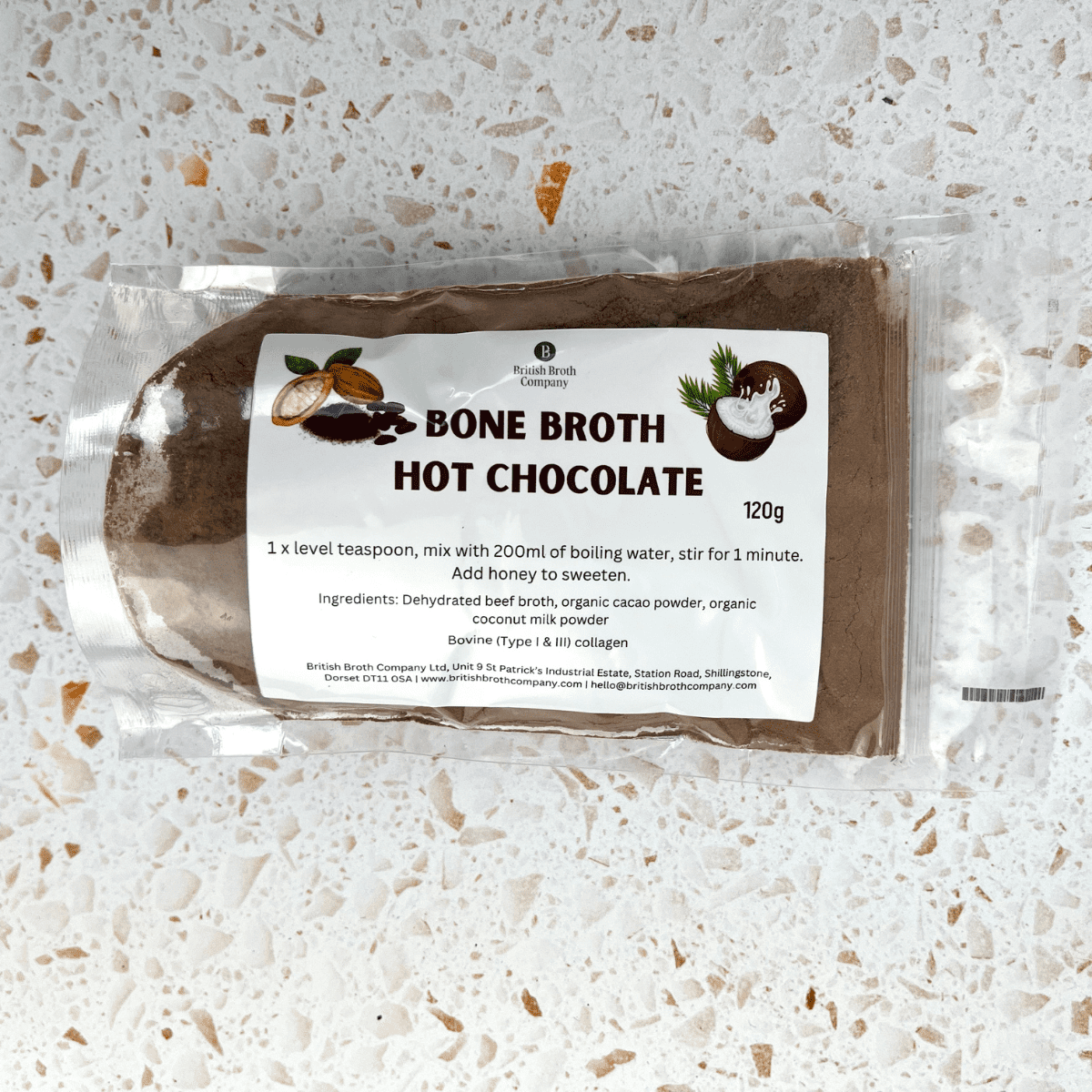 Hot chocolate 120g pouch Bone Broth Hot Chocolate 120g - Image 1